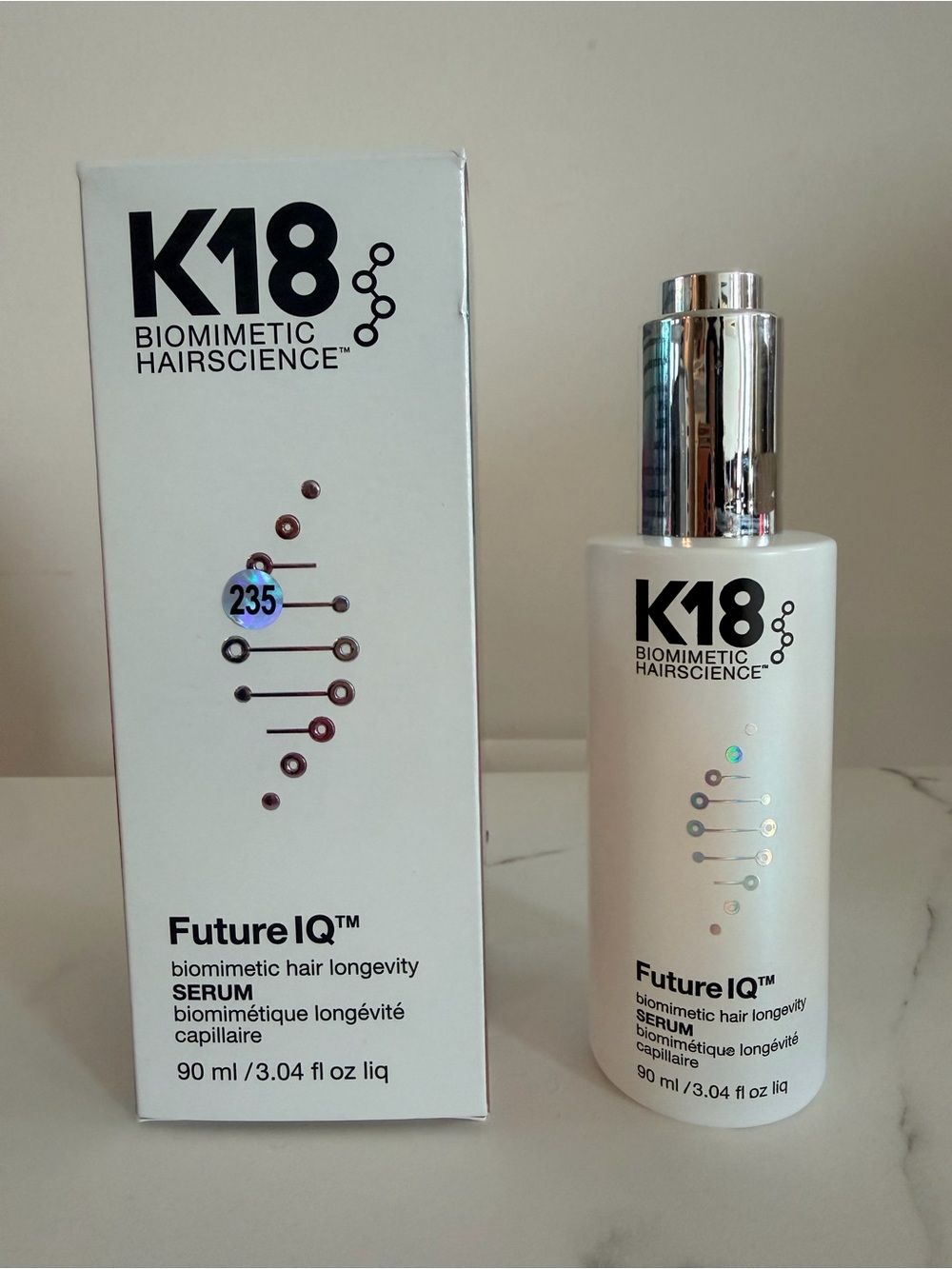 K18 Future IQ Biomimetic Hair Longevity Serum — White
